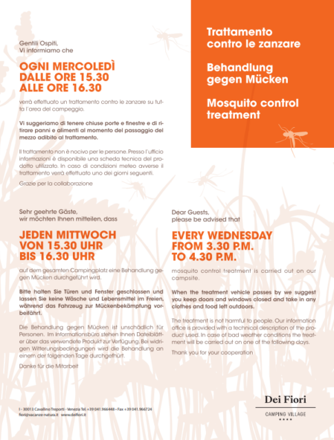 Trattamento contro le zanzare // Behandlung gegen Mücken // Mosquito control treatment