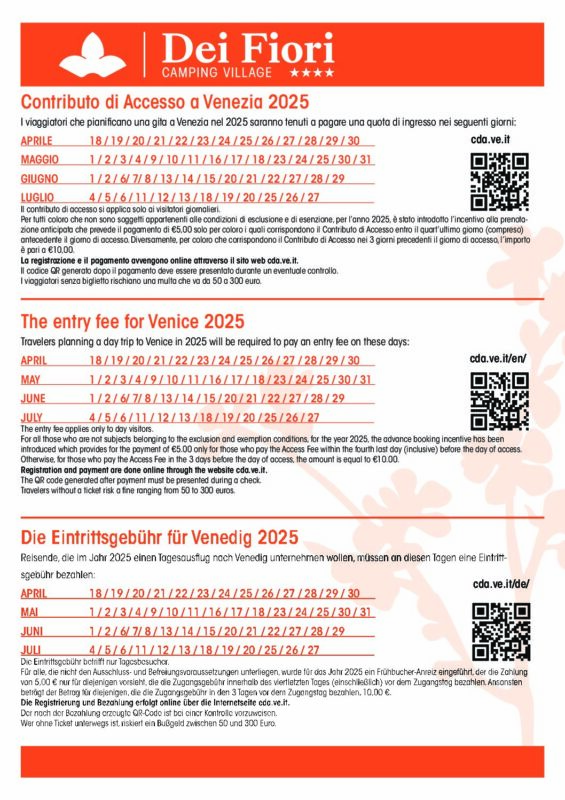 Contributo accesso a Venezia // Eintrittsgebühr Venedig // Access Fee Venice